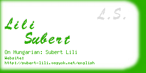 lili subert business card